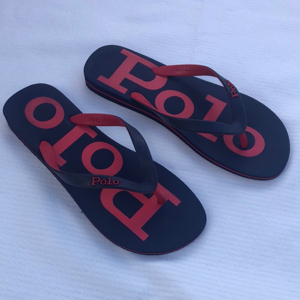 Polo navy blue and Red Flip Flops